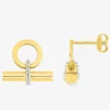 Boucles d'oreilles bâtonnet Plaqué or & oxydes de zirconium SO OR