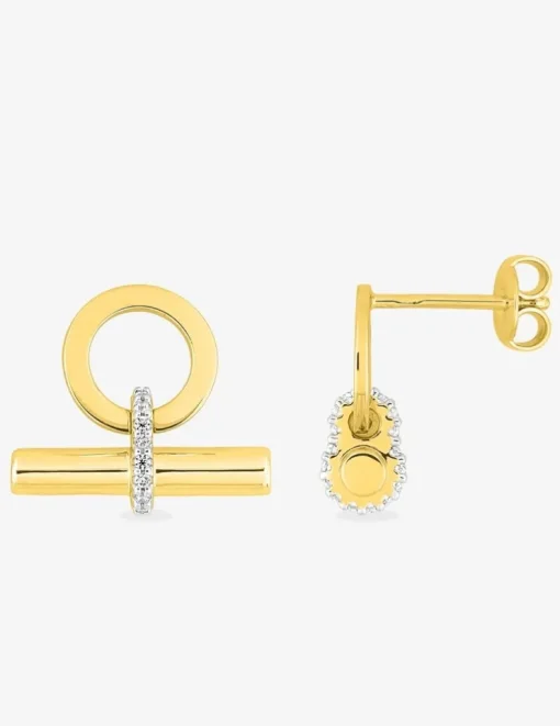 Boucles d'oreilles bâtonnet Plaqué or & oxydes de zirconium SO OR