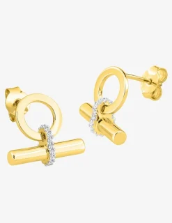 Boucles d'oreilles bâtonnet Plaqué or & oxydes de zirconium SO OR