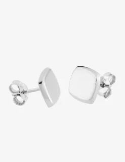 Boucles d'oreilles carré or blanc 750 ‰ SO OR