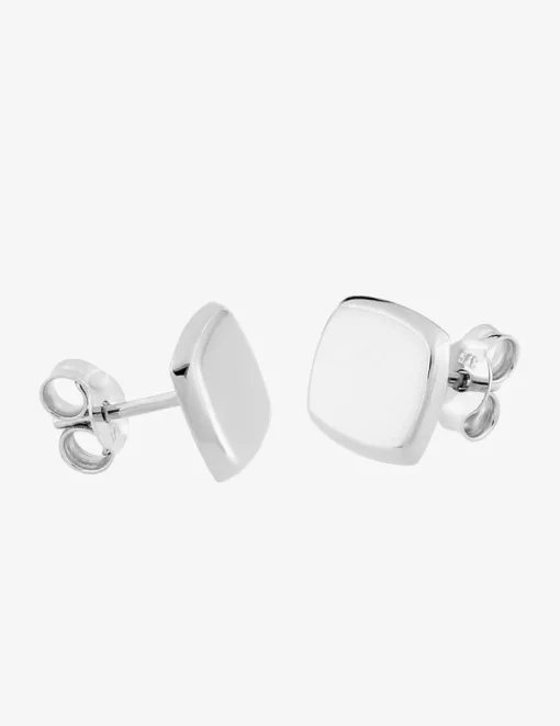 Boucles d'oreilles carré or blanc 750 ‰ SO OR