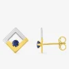 Boucles d'oreilles carré or 375‰ et saphir SO OR
