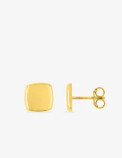 Boucles d'oreilles carrées or jaune 750 ‰ SO OR