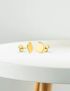 Boucles d'oreilles carrées or jaune 750 ‰ SO OR