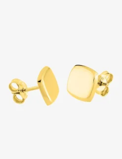 Boucles d'oreilles carrées or jaune 750 ‰ SO OR