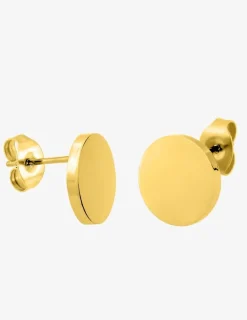 Boucles d'oreilles cercle acier doré SO OR