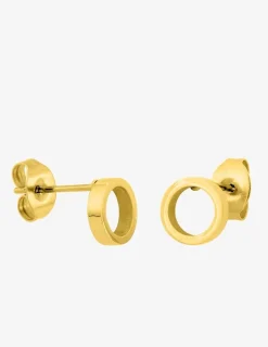 Boucles d'oreilles cercle 5 mm acier doré SO OR