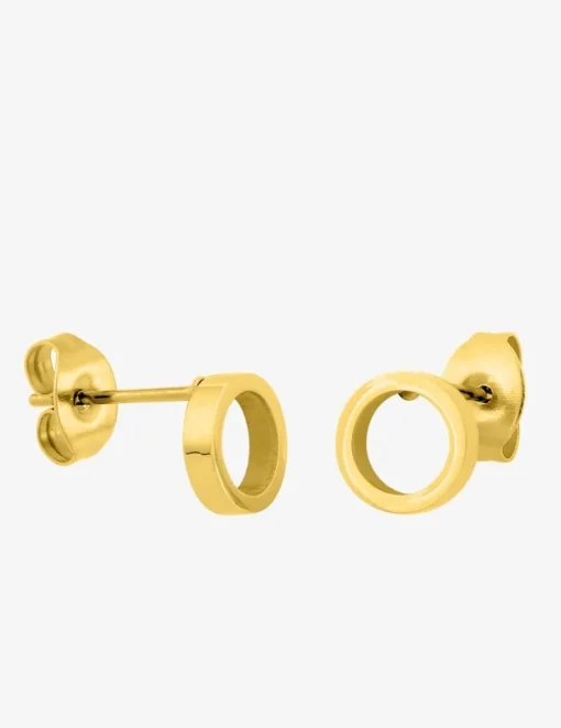 Boucles d'oreilles cercle 5 mm acier doré SO OR