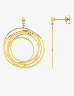 Boucles d'oreilles cercles acier doré SO OR