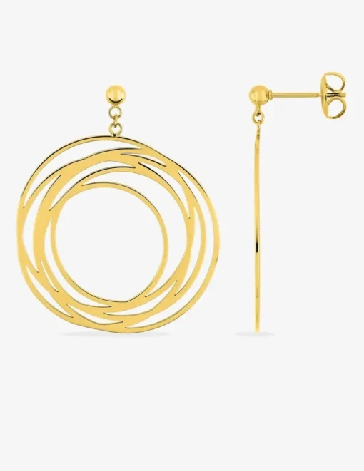 Boucles d'oreilles cercles acier doré SO OR