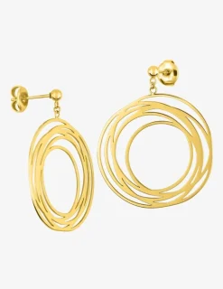 Boucles d'oreilles cercles acier doré SO OR