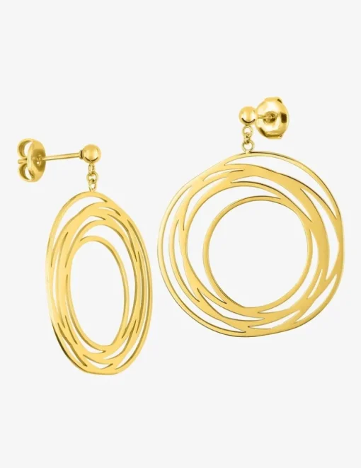Boucles d'oreilles cercles acier doré SO OR