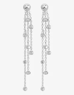 Boucles d'oreilles chaînes et boules argent 925‰ rhodié SO OR