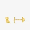 Boucles d'oreilles chat or jaune 375‰ SO OR
