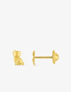 Boucles d'oreilles chat or jaune 375‰ SO OR