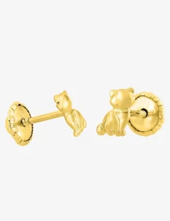 Boucles d'oreilles chat or jaune 375‰ SO OR