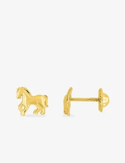 Boucles d'oreilles cheval or jaune 375‰ SO OR