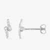 Boucles d'oreilles éclairs courbés argent rhodié 925‰ avec oxyde de zirconium SO OR