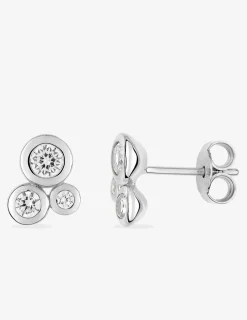 Boucles d'oreilles clou argent 925‰ et oxyde blanc style trilogie SO OR