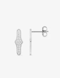 Boucles d'oreilles clou argent 925‰ oxyde blanc fantaisie SO OR