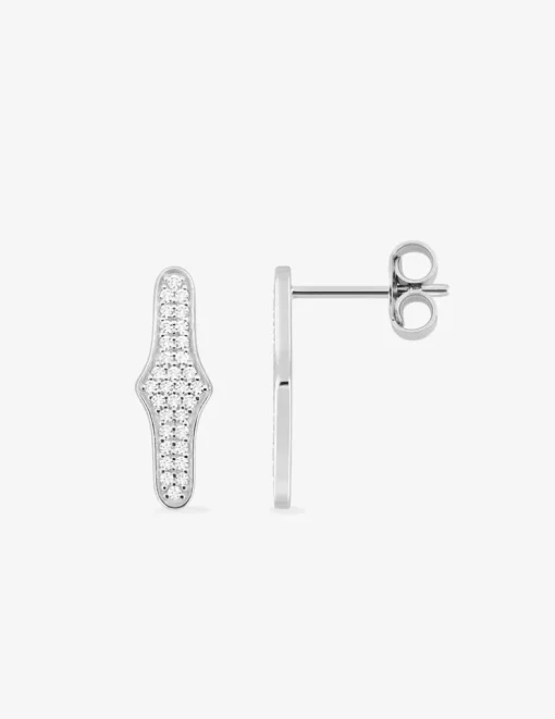Boucles d'oreilles clou argent 925‰ oxyde blanc fantaisie SO OR