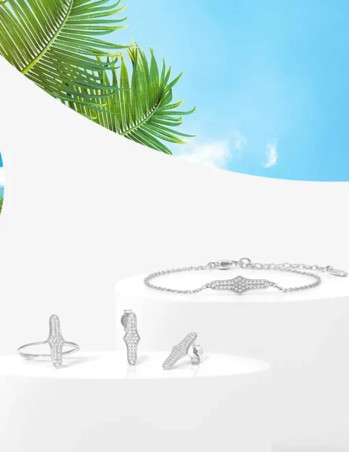 Boucles d'oreilles clou argent 925‰ oxyde blanc fantaisie SO OR