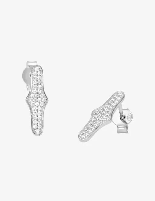 Boucles d'oreilles clou argent 925‰ oxyde blanc fantaisie SO OR