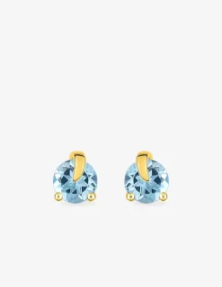 Boucles d'oreilles clou or 750‰ topaze fantaisie SO OR