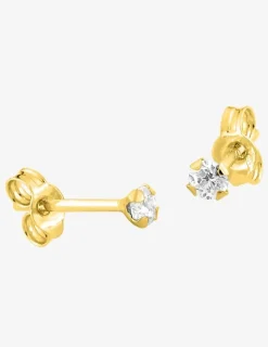 Boucles d'oreilles clous avec oxydes de zirconium en or 750‰ SO OR