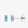 Boucles d'oreilles clous acier et oxyde de zirconium bleu SO OR