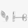 Boucles d'oreilles clous argent 925 ‰ en amande et oxyde blanc SO OR