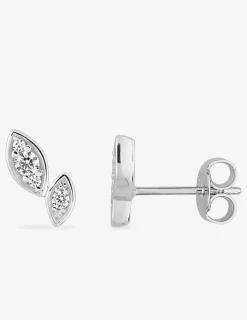 Boucles d'oreilles clous argent 925 ‰ en amande et oxyde blanc SO OR