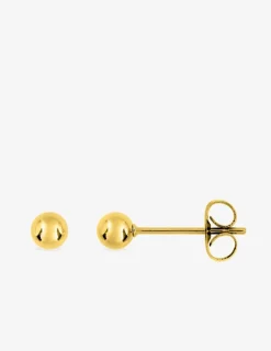 Boucles d'oreilles clous boule 4 mm acier doré SO OR