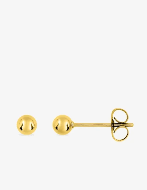 Boucles d'oreilles clous boule 4 mm acier doré SO OR