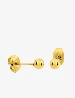 Boucles d'oreilles clous boule 4 mm acier doré SO OR