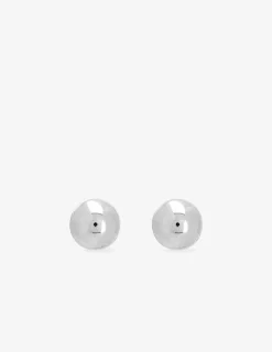 Boucles d'oreilles clous boules 7 mm or blanc 750 ‰ SO OR