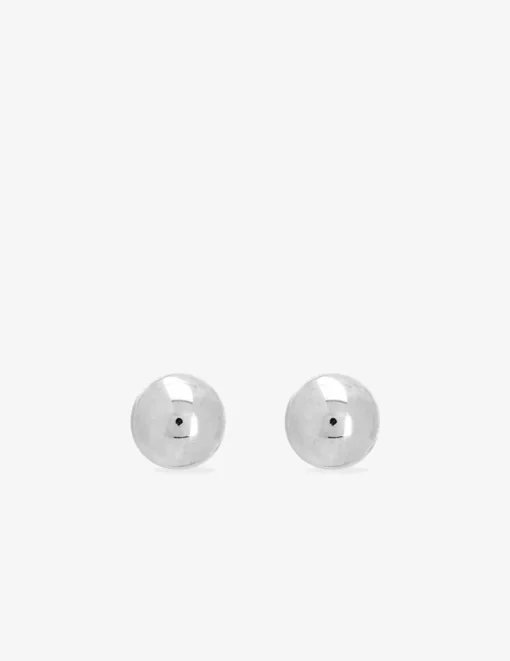Boucles d'oreilles clous boules 7 mm or blanc 750 ‰ SO OR