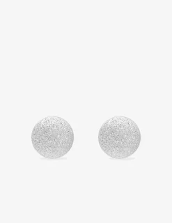 Boucles d'oreilles clous boules 5 mm or blanc 750 ‰ finition grattée SO OR