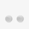 Boucles d'oreilles clous boules 6 mm or blanc 750 ‰ finition grattée SO OR