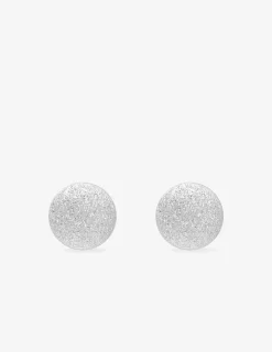 Boucles d'oreilles clous boules 6 mm or blanc 750 ‰ finition grattée SO OR