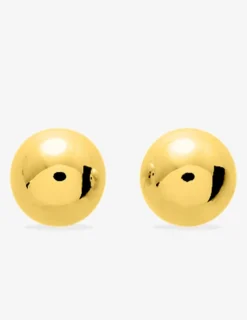 Boucles d'oreilles clous boule 10 mm plaqué or SO OR