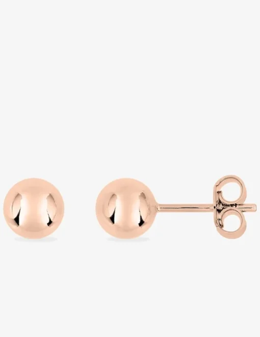Boucles d'oreilles clous boule 6 mm plaqué or rose SO OR