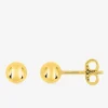 Boucles d'oreilles clous boule 5 mm plaqué or SO OR