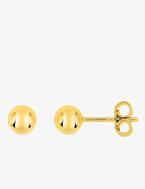 Boucles d'oreilles clous boule 5 mm plaqué or SO OR