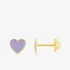Boucles d'oreilles clous cœurs or jaune 375 ‰ SO OR
