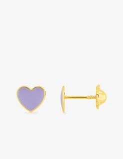 Boucles d'oreilles clous cœurs or jaune 375 ‰ SO OR