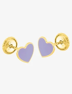 Boucles d'oreilles clous cœurs or jaune 375 ‰ SO OR