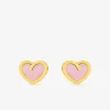 Boucles d'oreilles clous cœur or jaune 750 ‰ et laque SO OR