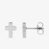 Boucles d'oreilles clous croix acier SO OR