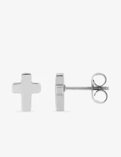 Boucles d'oreilles clous croix acier SO OR